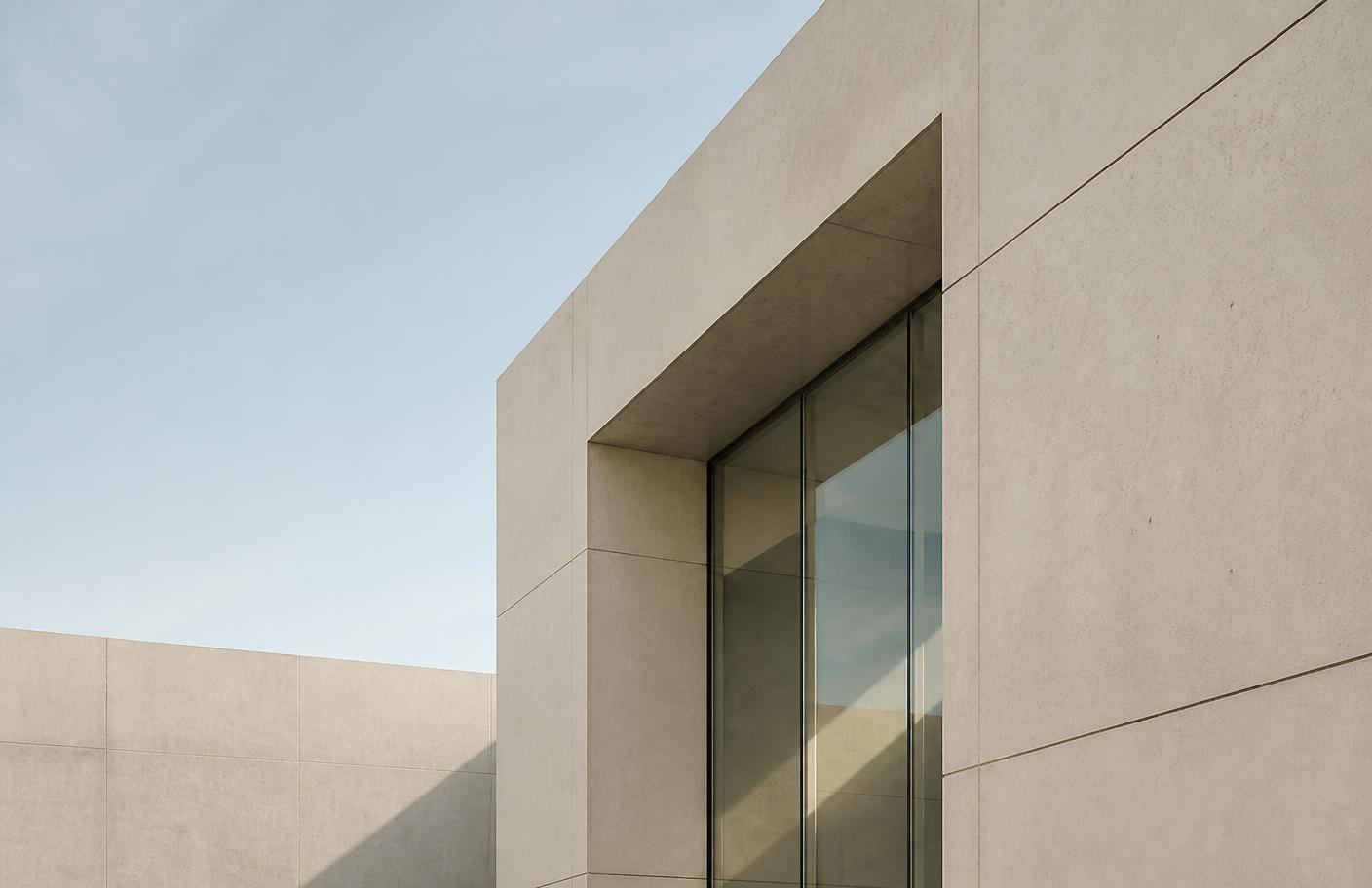 Façade contemporaine aux lignes épurées