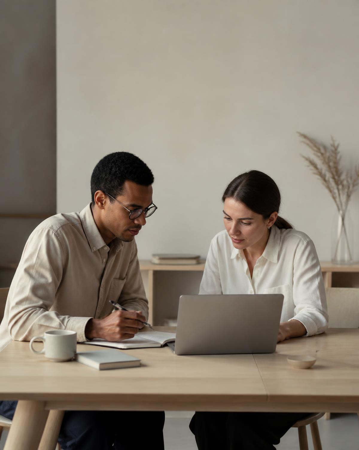 Collaboration professionnelle autour d'un projet digital